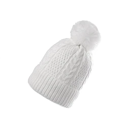 Women's / girls' pom pom winter hat, emi ross - Violet (4 Pieces)