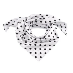 Cotton scarf with polka dots  70x70 cm - Beige (1 Piece)