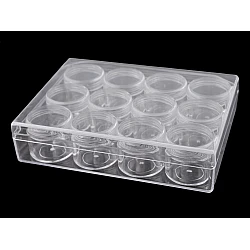 Clear plastic jewelry box organizer, storage container, 12 pcs screw-in boxes - Transparent (1 Piece)