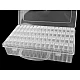 Clear plastic jewelry box organizer, storage container, 64 pcs with alphabet - Transparent (1 Piece)