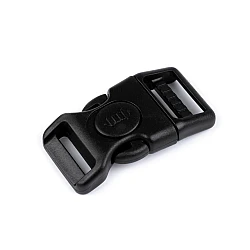 Frost-resistant tri-glide slider / side release buckle, 20 mm, 25 mm - Black (10 Sets)