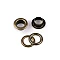 Eyelets / grommets & washer, inner ø10 mm / outer ø17 mm - Vintage brass (100 Pairs)