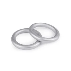 Wooden colored ring, outer diameter ø50 mm - Silver (20 Pieces)
