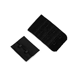 Hook and eye bra fasteners, 2 hooks, width 32 mm - Black (10 Pairs)