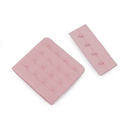 Hook and eye bra fasteners, 4 hooks, width 70 mm - Light pink (1 Pair)