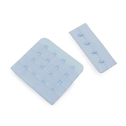 Hook and eye bra fasteners, 4 hooks, width 70 mm - Blue light (1 Pair)