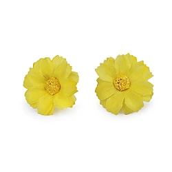 Artificial flower head ø3.5 cm - Yellow (12 Pieces)
