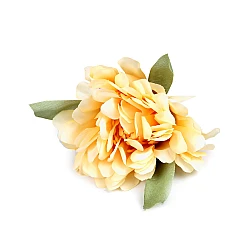 Artificial flower head ø6 cm - Yellow (10 Pieces)