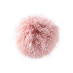 Fur pom pom with loop ø11 cm - Off white (1 Piece)
