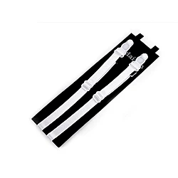 Adjustable elastic straps with clips for making garter suspenders - White (1 Pair)