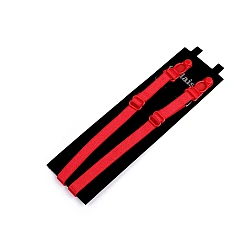 Adjustable elastic straps with clips for making garter suspenders - Red (1 Pair)