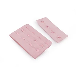 Hook and eye bra fasteners, 4 hooks, width 75 mm - Powder (10 Pairs)