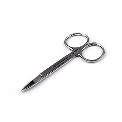 Stainless steel nail scissors, straight - Nickel (1 Piece)