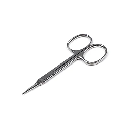Stainless steel manicure scissors, straight, curved - Nickel (1 Piece)