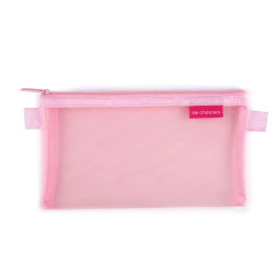 Mesh zipper pouch bag 20x12 cm - Light pink (1 Piece)