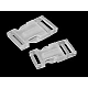 Plastic side release buckle with strap adjuster, width 25 mm, 32 mm - Transparent (5 Pairs)