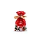 Candy bags / goodie bags with christmas ribbon 12x17.5 cm - Red (5 Pieces)