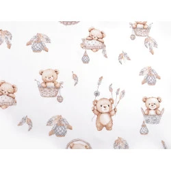Cotton fabric / canvas teddy bear - Blue ice (1 Meter)