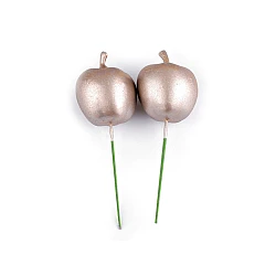 Artificial apples on a metallic wire - Gold lt. (2 Pieces)