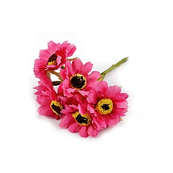 Artificial flower on wire - Pink (6 Pieces)