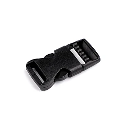 Webbing side release buckle, width 15 mm - Black (25 Pairs)