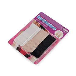 Bra extender - single row, double row, set of 3 pcs - Mix (1 Card)