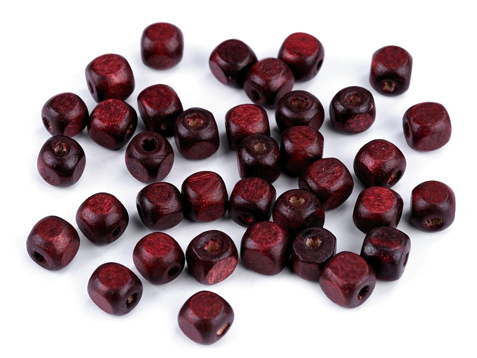 Mărgele cubice din lemn, 8x8 mm (pachet 20 g) - maro rosiatic Mărgele cubice din lemn, 8x8 mm (pachet 20 g) - maro rosiatic