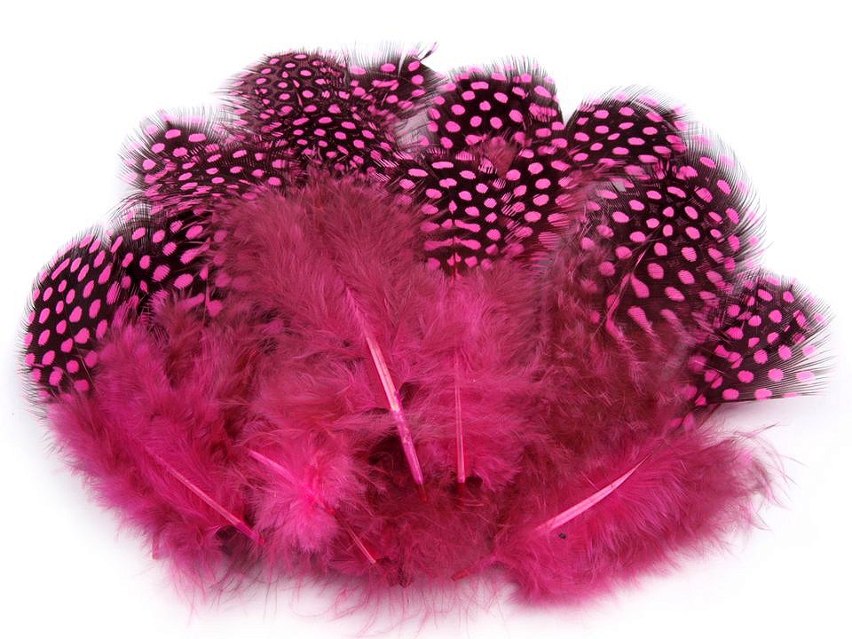 Pene decorative de găină, lungime 5-13 cm (pachet 20 buc.) - roz strident Pene decorative de găină, lungime 5-13 cm (pachet 20 buc.) - roz strident