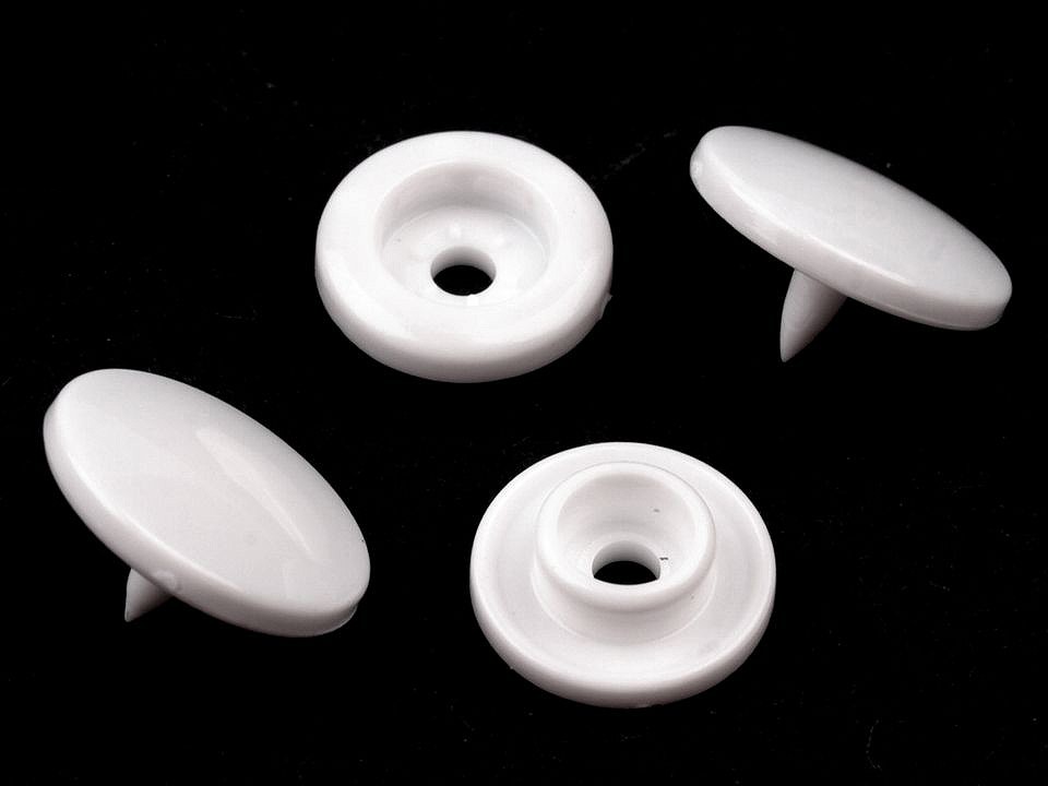 Capse plastic diametru 12 mm (pachet 50 seturi) - alb Capse plastic diametru 12 mm (pachet 50 seturi) - alb