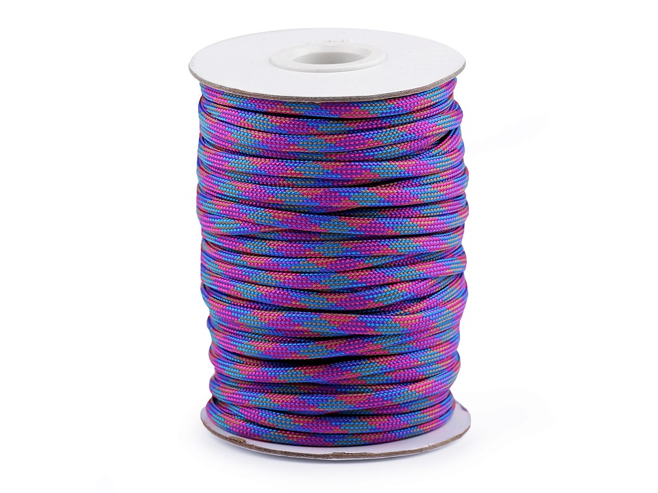 Parachute Cord / Paracord Ø4 mm (roll 5 m) - paris blue - multicolour Parachute Cord / Paracord Ø4 mm (roll 5 m) - paris blue - multicolour
