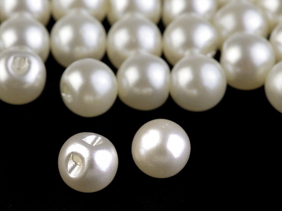 Nasturi / perle de cusut, Ø8 mm (pachet 20 buc.) - crem sidefat Nasturi / perle de cusut, Ø8 mm (pachet 20 buc.) - crem sidefat
