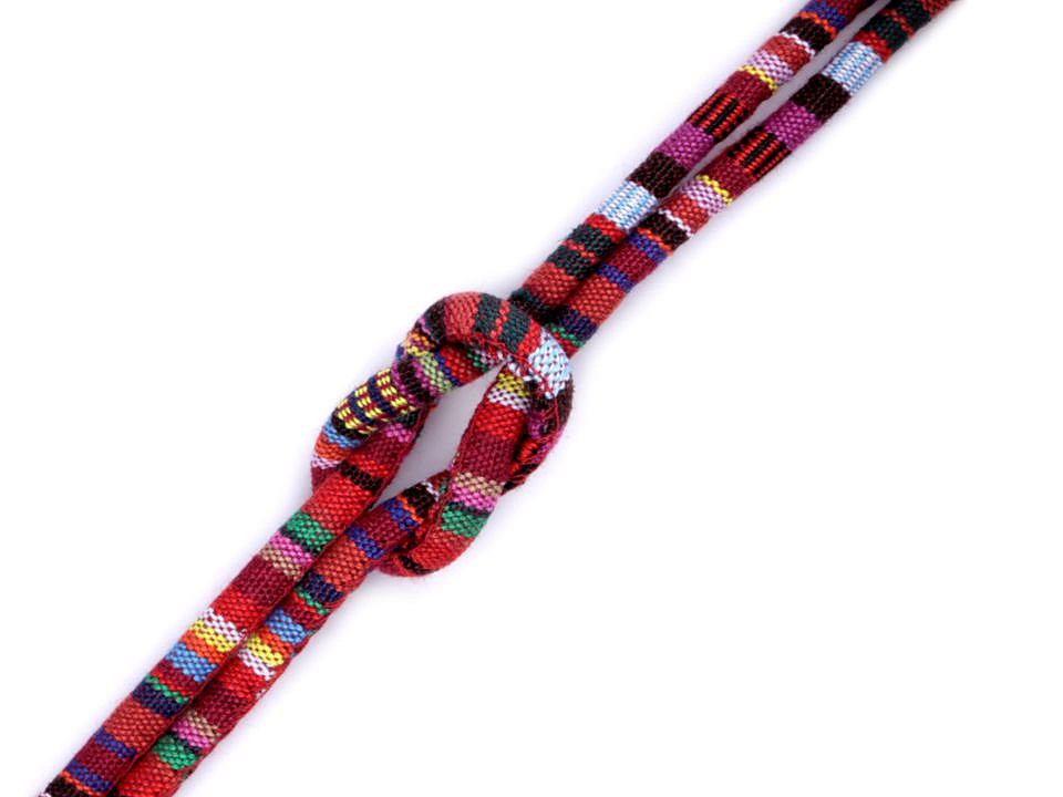 Round Cord / Rope Indian motif (sold by the meter) - red Round Cord / Rope Indian motif (sold by the meter) - red