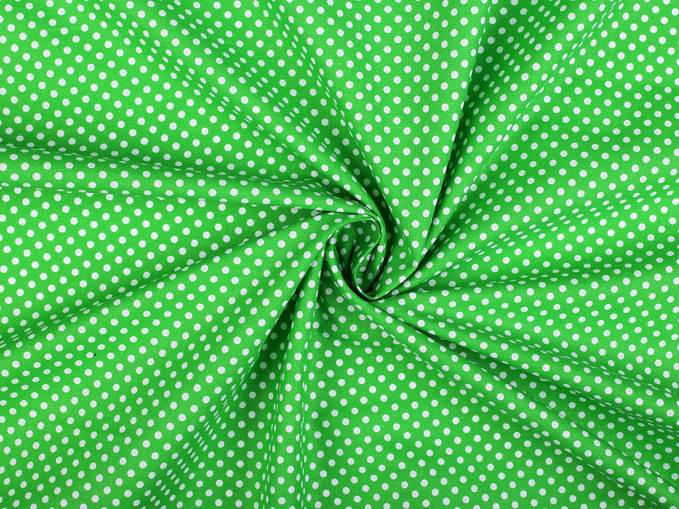 Bumbac cu buline, la metru - verde crud Bumbac cu buline, la metru - verde crud