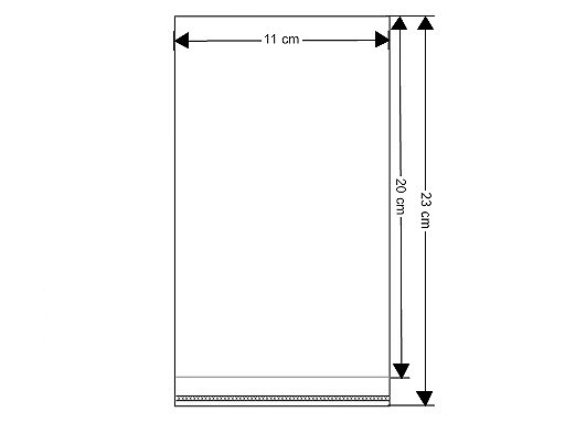Clear Plastic Self-Adhesive Seal Bags 11x20 cm (package 100 pc.) Clear Plastic Self-Adhesive Seal Bags 11x20 cm (package 100 pc.)