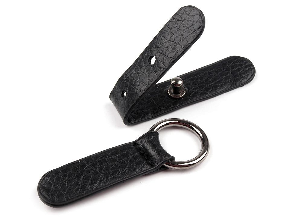 Bag Snaps With Eko Leather Tabs, black Bag Snaps With Eko Leather Tabs, black