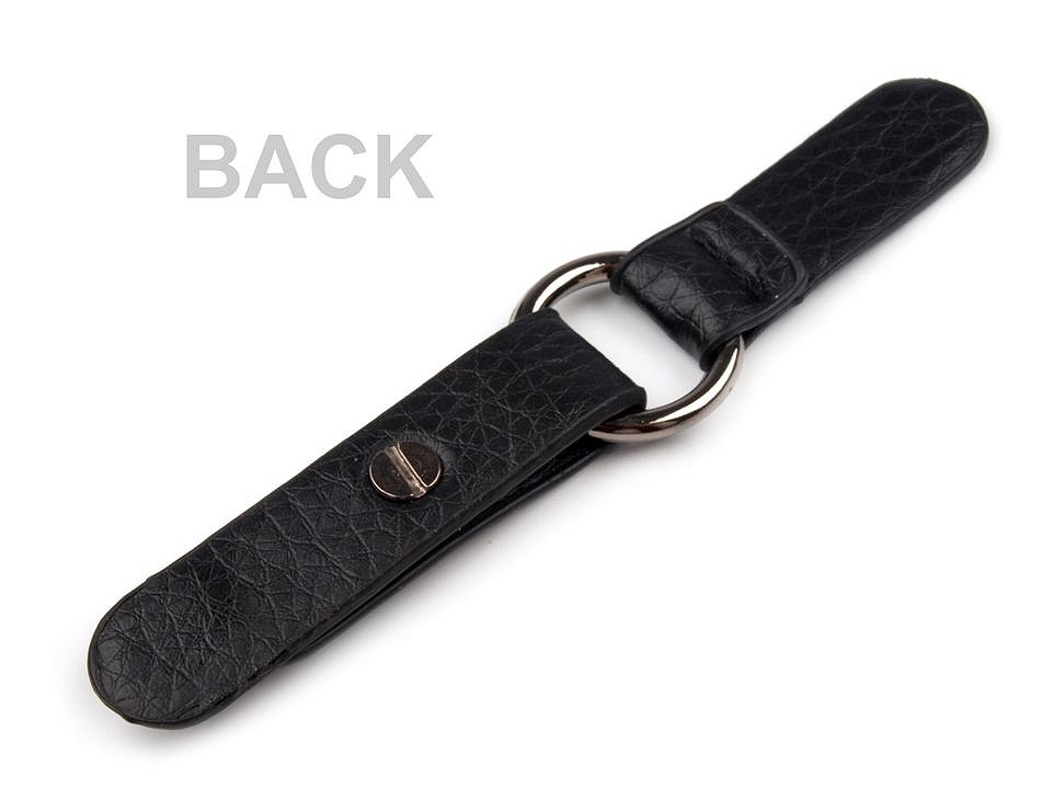 Bag Snaps With Eko Leather Tabs, black Bag Snaps With Eko Leather Tabs, black