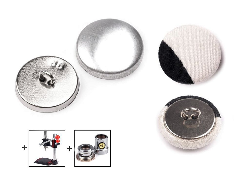Self-cover all metal Button 36, nickel, 100 set Self-cover all metal Button 36, nickel, 100 set