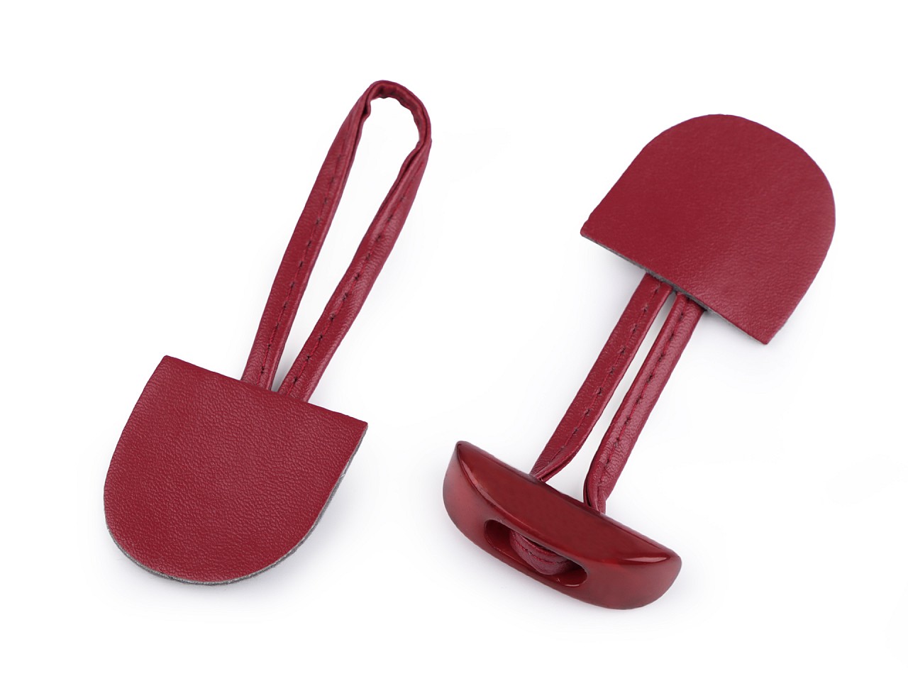 Duffle Coat / Toggle Horn Button Fastener, light wine red, 2 pr. Duffle Coat / Toggle Horn Button Fastener, light wine red, 2 pr.