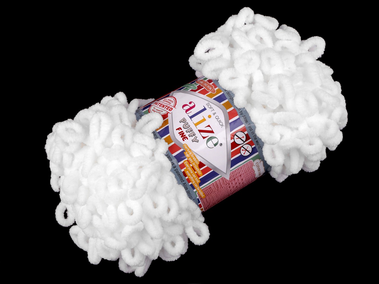Knitting Yarn Alize Puffy Fine 100 g, white Knitting Yarn Alize Puffy Fine 100 g, white