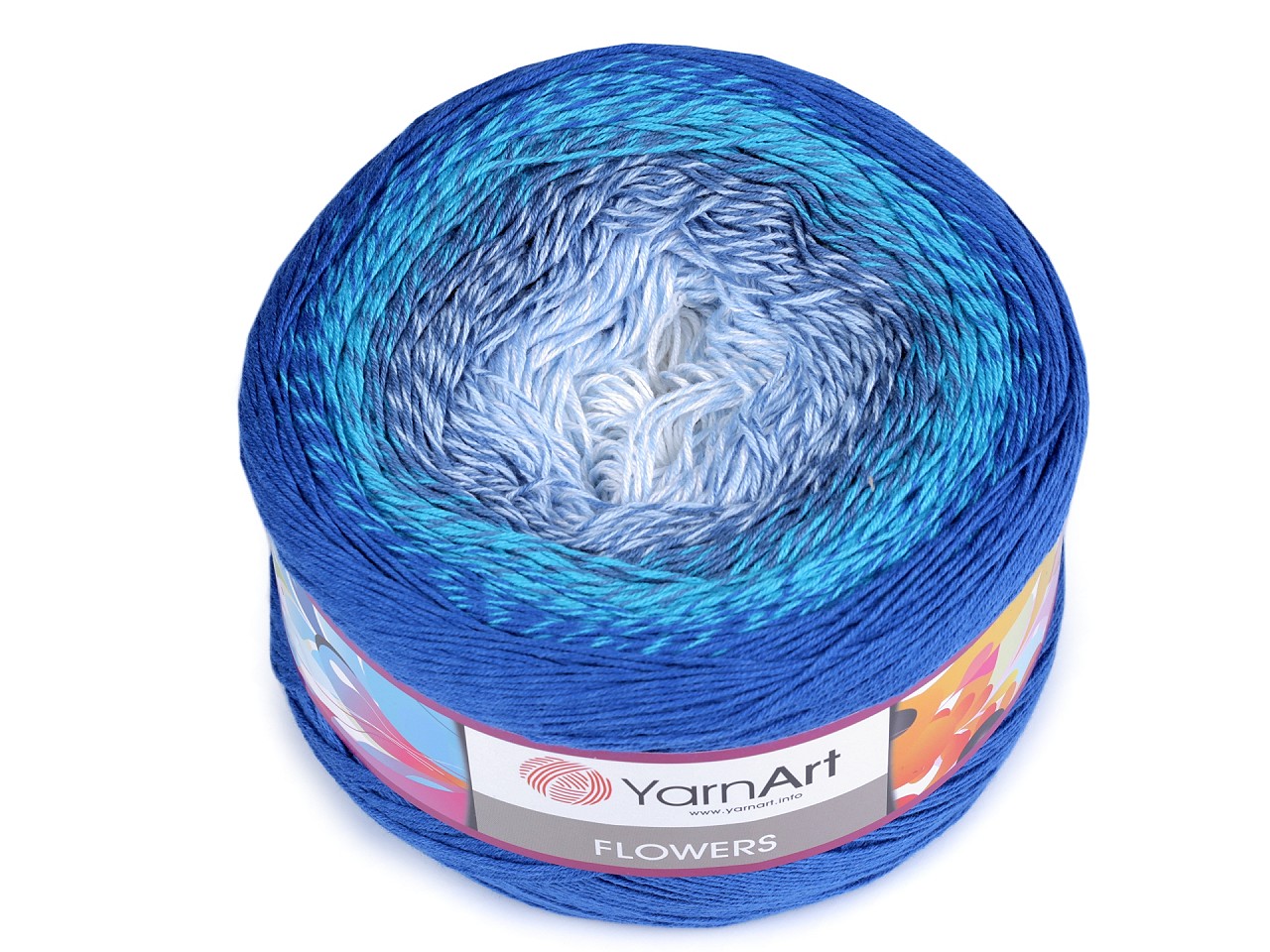 Knitting Yarn Flowers 250 g, jaspis blue ocean Knitting Yarn Flowers 250 g, jaspis blue ocean