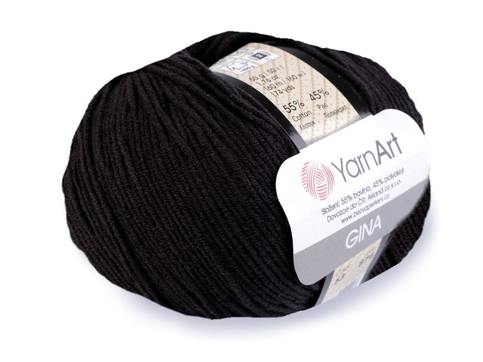 Knitting Yarn Gina / Jeans 50 g - black Knitting Yarn Gina / Jeans 50 g - black