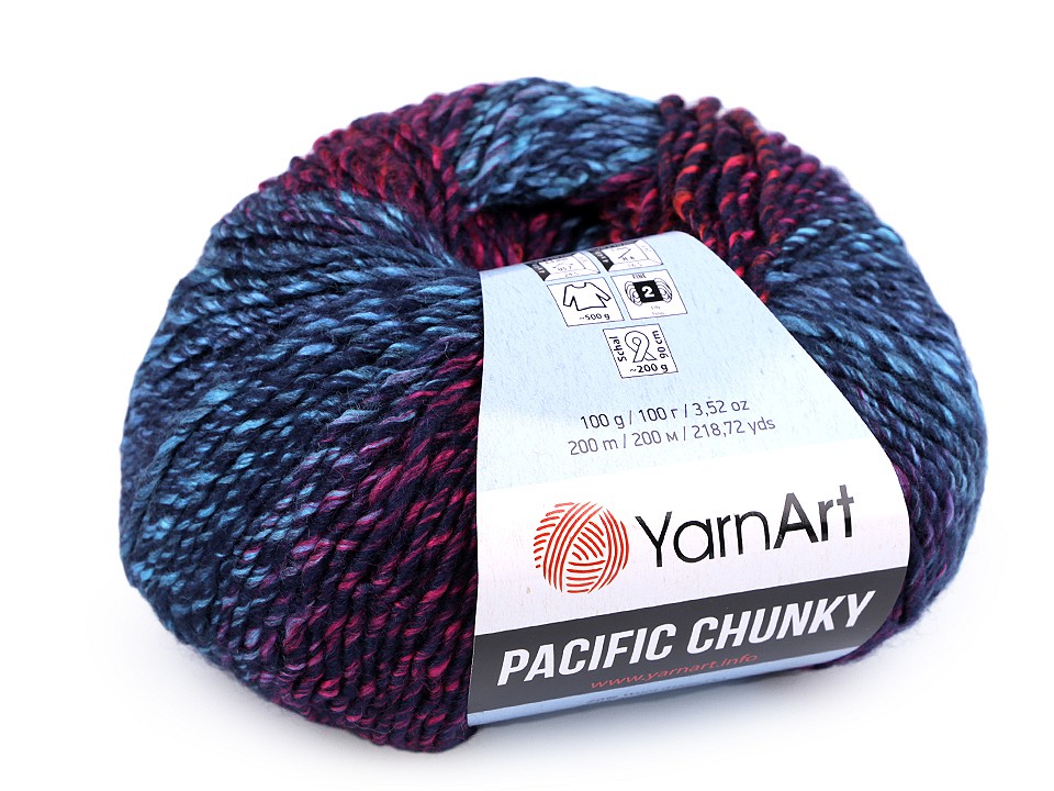 Knitting Yarn Pacific Chunky 100 g, blue Knitting Yarn Pacific Chunky 100 g, blue