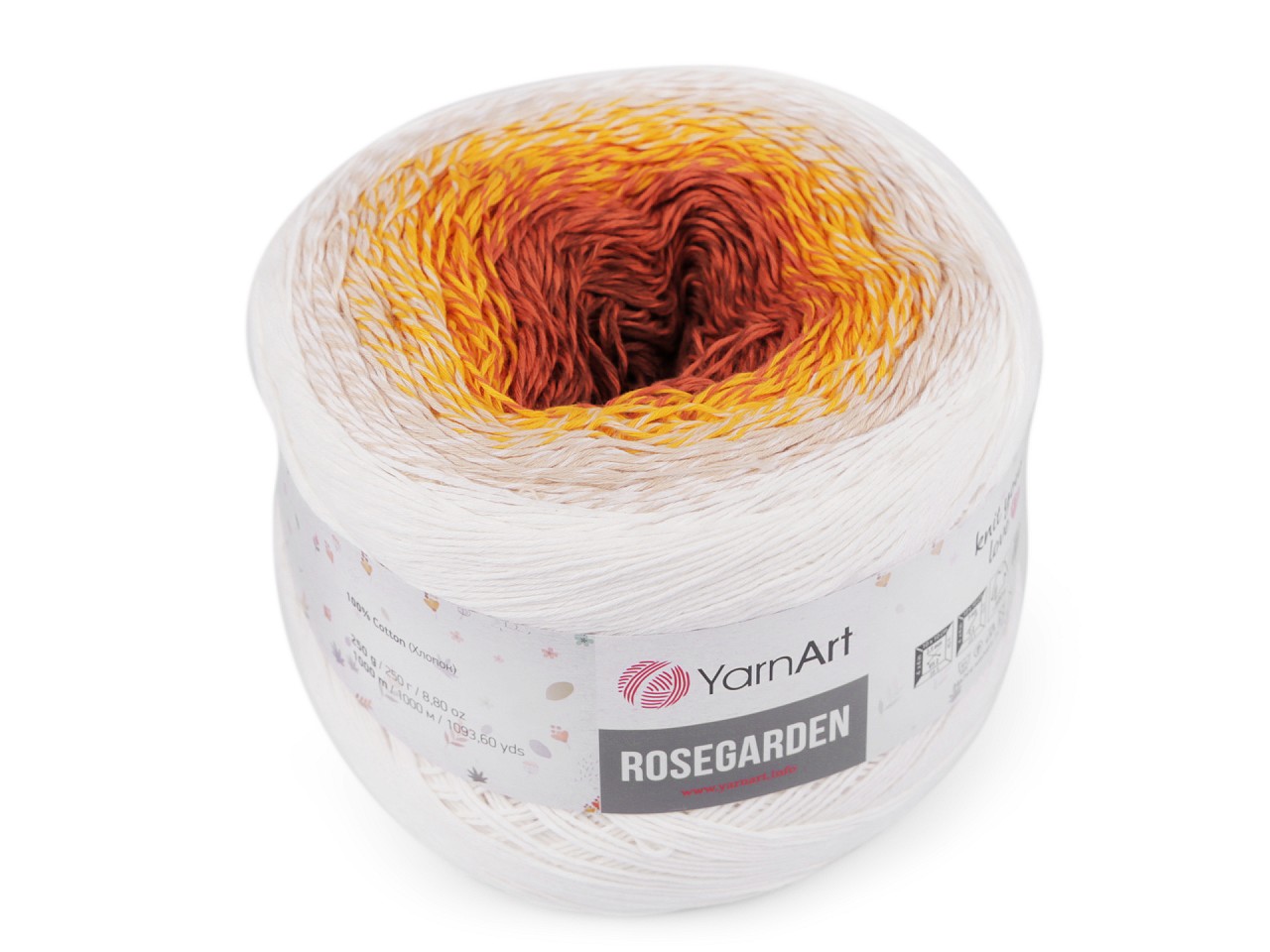 Cotton Knitting Yarn Rosegarden 250 g, cream lightest Cotton Knitting Yarn Rosegarden 250 g, cream lightest