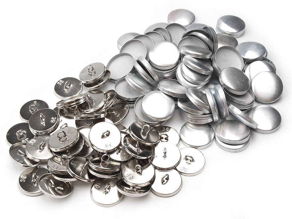 Self-cover all metal Button 36, nickel, 100 set Self-cover all metal Button 36, nickel, 100 set