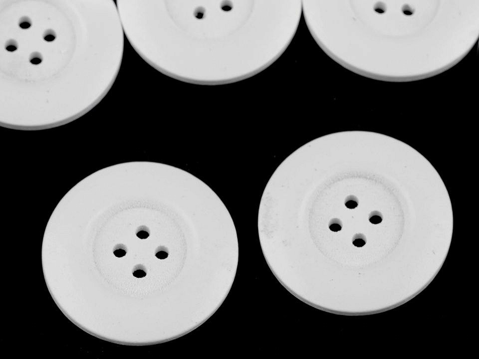 Wooden Decorative Button 4-hole, white, 10 pc. Wooden Decorative Button 4-hole, white, 10 pc.