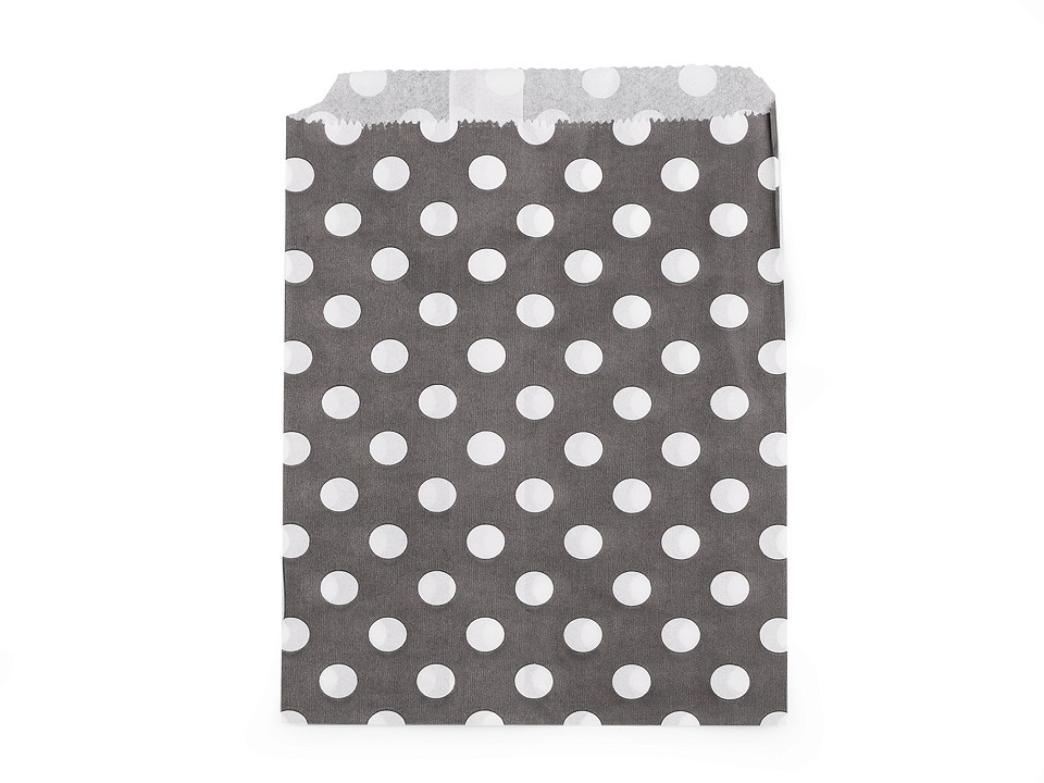 Paper Bag 13x17 cm (package 100 pc.) - white-black - polka dots Paper Bag 13x17 cm (package 100 pc.) - white-black - polka dots