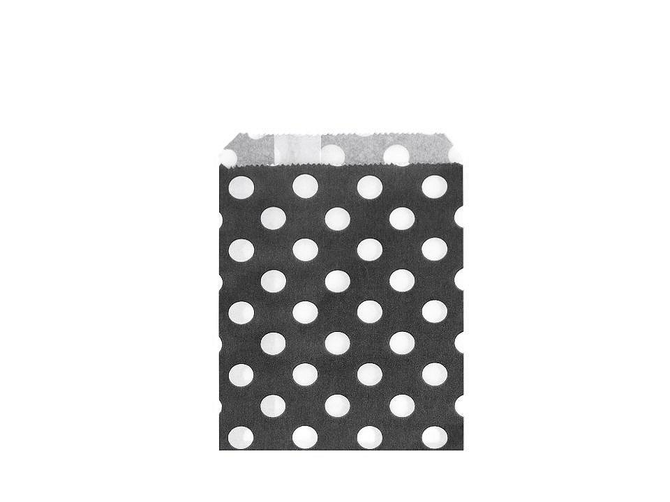 Paper Bag 10x14 cm (package 100 pc.) - white-black - polka dots Paper Bag 10x14 cm (package 100 pc.) - white-black - polka dots