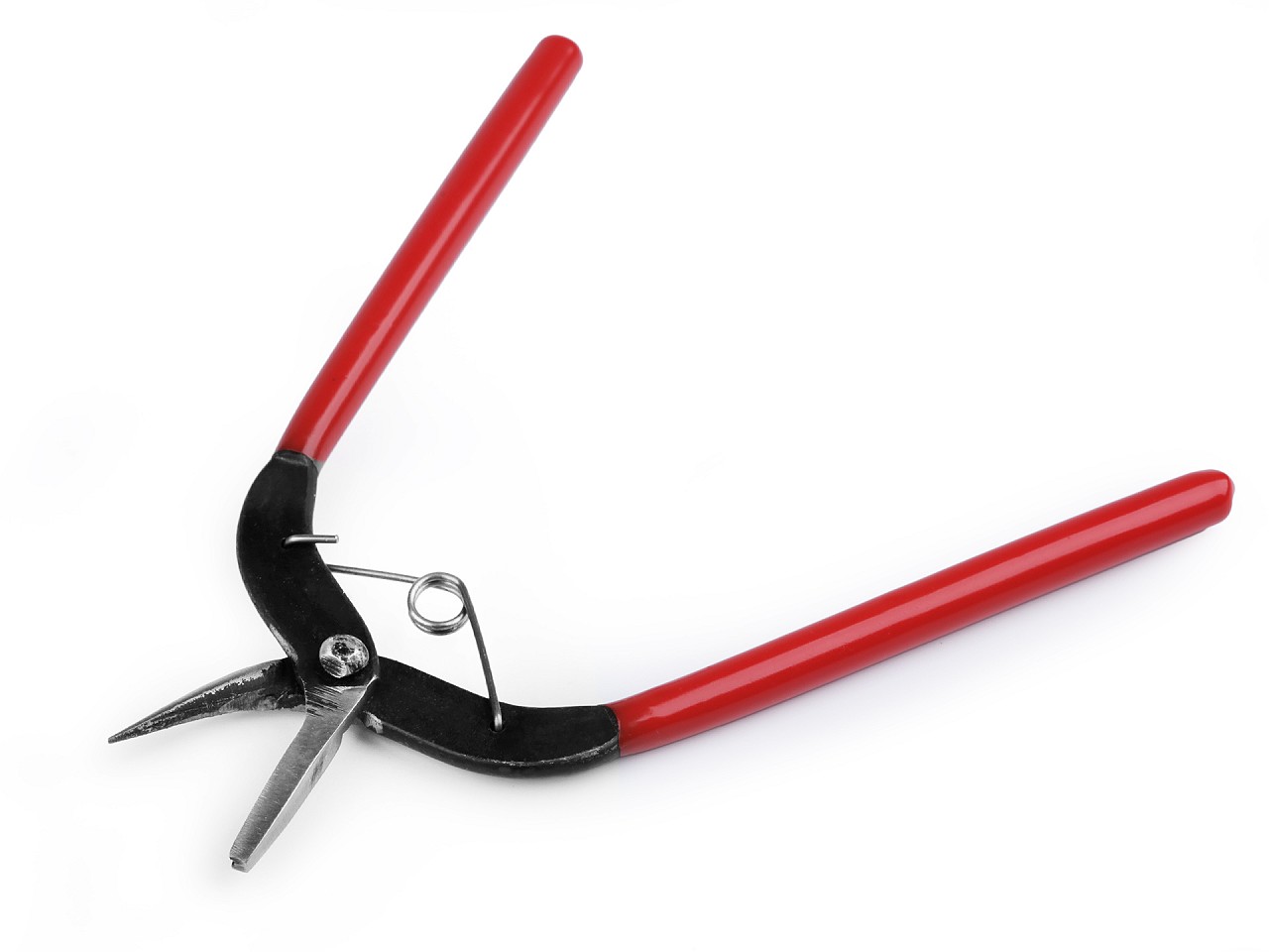 Narrow Flat Nose Pliers Steel 160 mm with return spring, dark red Narrow Flat Nose Pliers Steel 160 mm with return spring, dark red