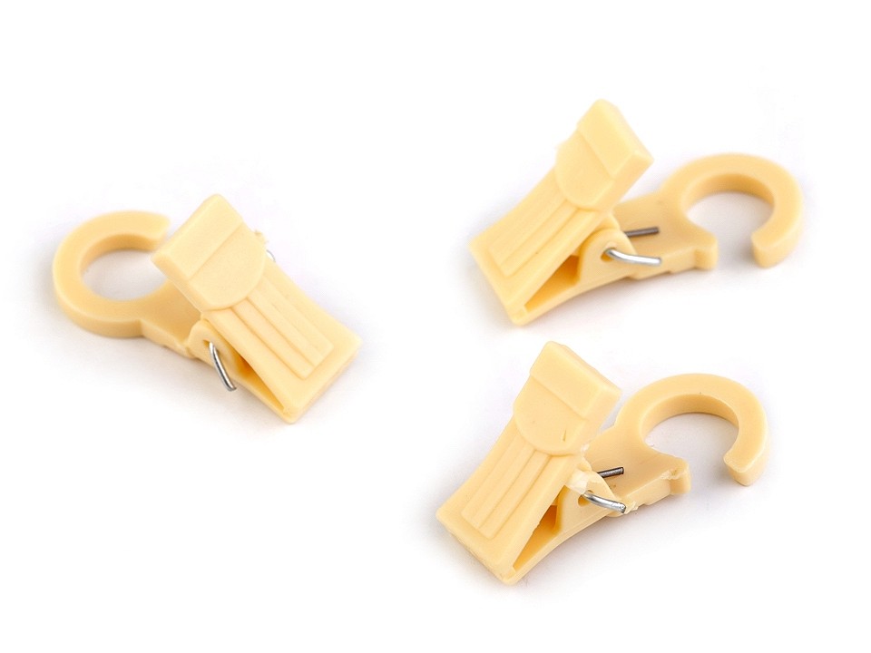 Plastic Curtain Hook Clips, cream, 10 pc. Plastic Curtain Hook Clips, cream, 10 pc.
