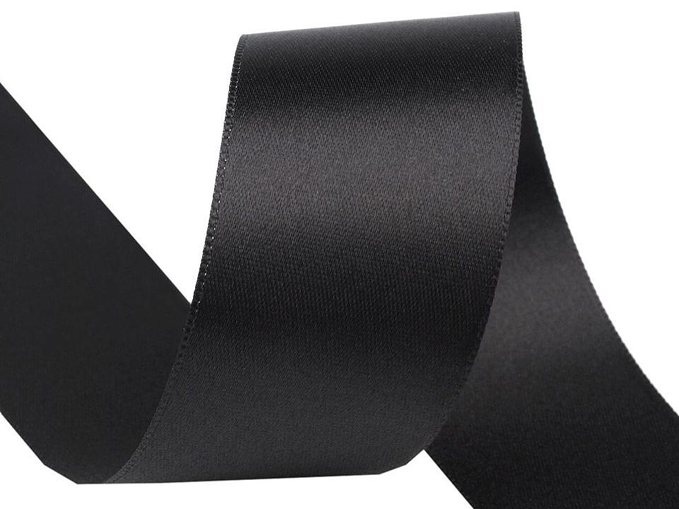 Double Faced Satin Ribbon width 40 mm, black, 20 m Double Faced Satin Ribbon width 40 mm, black, 20 m